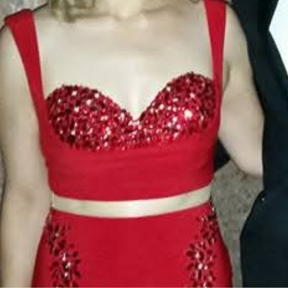 Elegant Red Sequin Dress